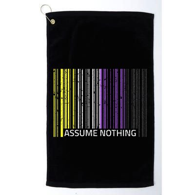 Assume Nothing Non Binary Flag Genderqueer Lgbtqia Pride Golf Towel