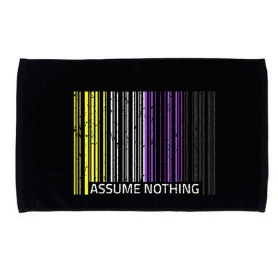 Assume Nothing Non Binary Flag Genderqueer Lgbtqia Pride Microfiber Hand Towel