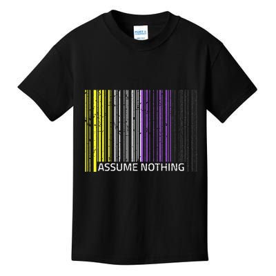 Assume Nothing Non Binary Flag Genderqueer Lgbtqia Pride Kids T-Shirt