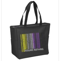 Assume Nothing Non Binary Flag Genderqueer Lgbtqia Pride Zip Tote Bag