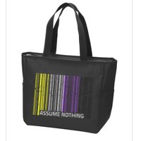 Assume Nothing Non Binary Flag Genderqueer Lgbtqia Pride Zip Tote Bag