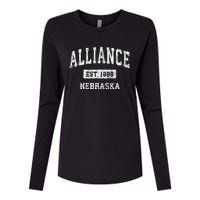 Alliance Nebraska Ne Vintage Sports Womens Cotton Relaxed Long Sleeve T-Shirt