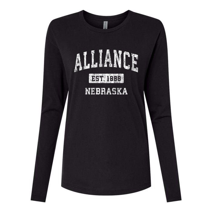 Alliance Nebraska Ne Vintage Sports Womens Cotton Relaxed Long Sleeve T-Shirt