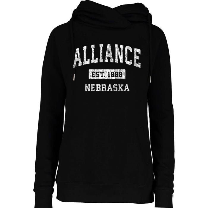 Alliance Nebraska Ne Vintage Sports Womens Funnel Neck Pullover Hood