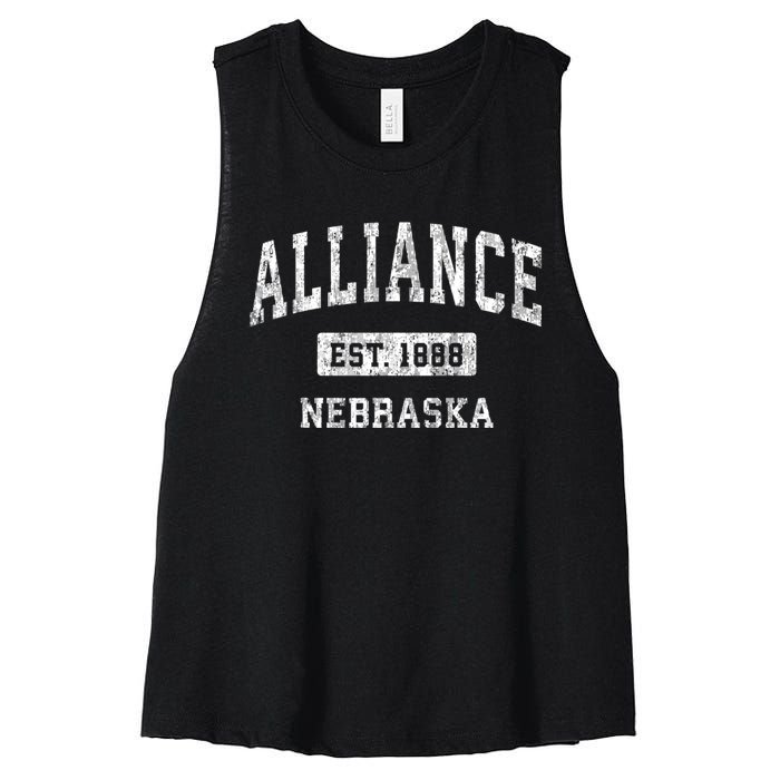 Alliance Nebraska Ne Vintage Sports Women's Racerback Cropped Tank