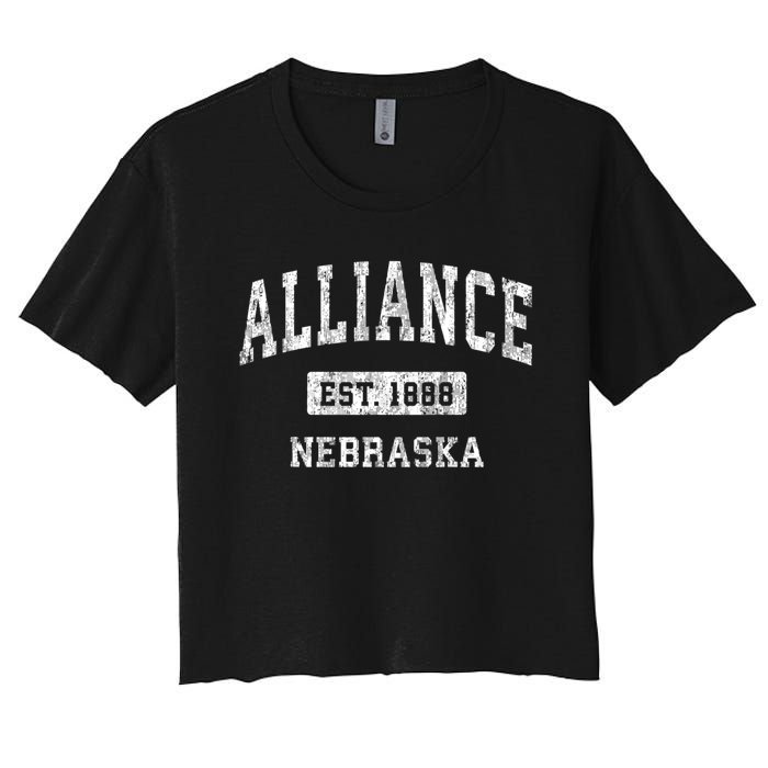 Alliance Nebraska Ne Vintage Sports Women's Crop Top Tee