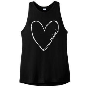 Announcement Grandparents New Mimi Heart Ladies PosiCharge Tri-Blend Wicking Tank