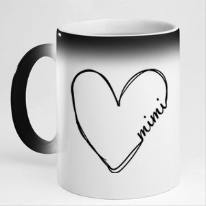 Announcement Grandparents New Mimi Heart 11oz Black Color Changing Mug