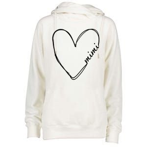 Announcement Grandparents New Mimi Heart Womens Funnel Neck Pullover Hood