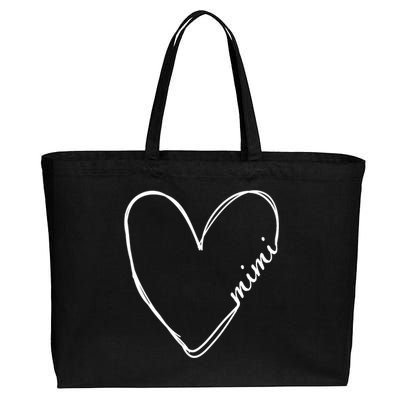 Announcement Grandparents New Mimi Heart Cotton Canvas Jumbo Tote