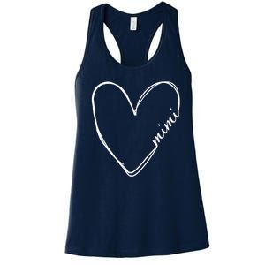 Announcement Grandparents New Mimi Heart Women's Racerback Tank