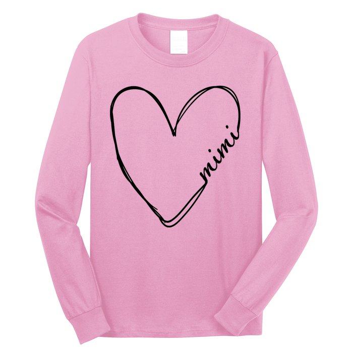 Announcement Grandparents New Mimi Heart Long Sleeve Shirt