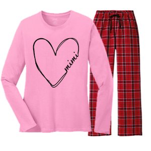 Announcement Grandparents New Mimi Heart Women's Long Sleeve Flannel Pajama Set 