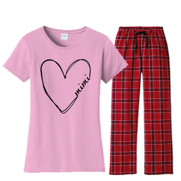 Announcement Grandparents New Mimi Heart Women's Flannel Pajama Set