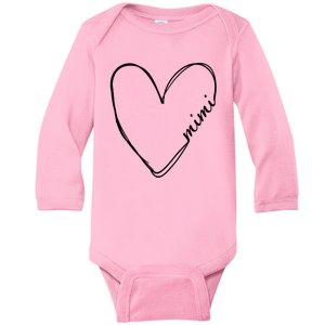 Announcement Grandparents New Mimi Heart Baby Long Sleeve Bodysuit