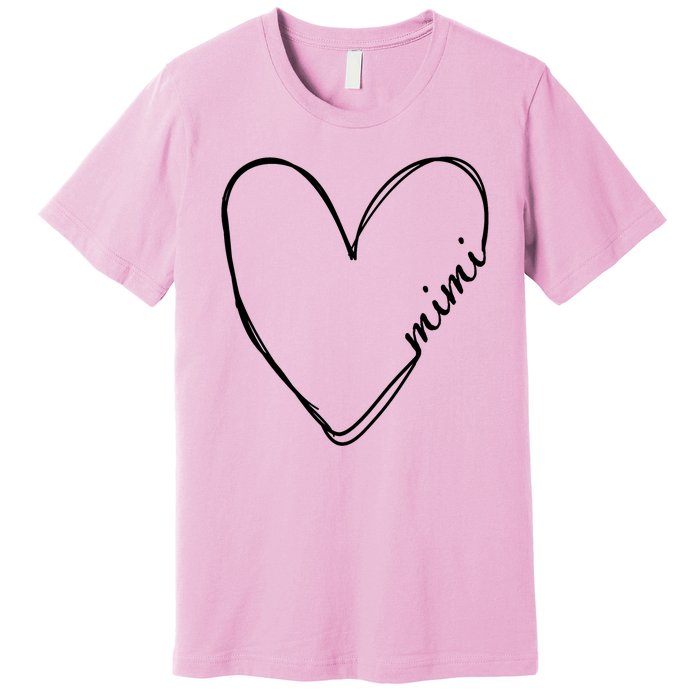 Announcement Grandparents New Mimi Heart Premium T-Shirt