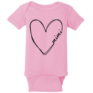 Announcement Grandparents New Mimi Heart Baby Bodysuit