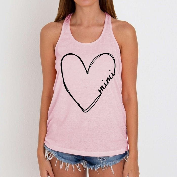 Announcement Grandparents New Mimi Heart Women's Knotted Racerback Tank