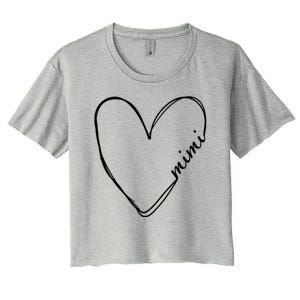 Announcement Grandparents New Mimi Heart Women's Crop Top Tee