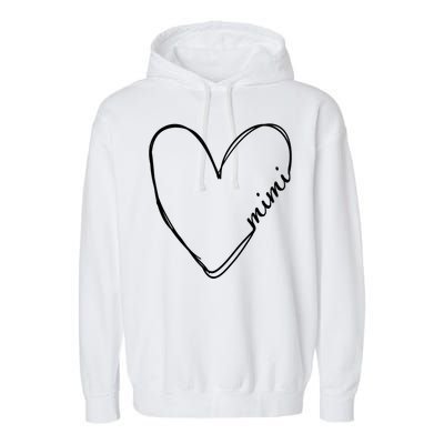 Announcement Grandparents New Mimi Heart Garment-Dyed Fleece Hoodie