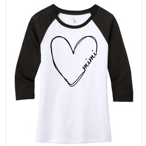 Announcement Grandparents New Mimi Heart Women's Tri-Blend 3/4-Sleeve Raglan Shirt