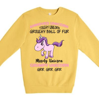 Annoyed Unicorn Funny Premium Crewneck Sweatshirt