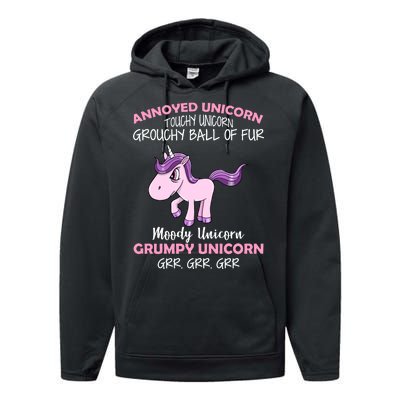 Annoyed Unicorn Funny Performance Fleece Hoodie