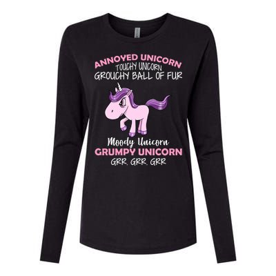 Annoyed Unicorn Funny Womens Cotton Relaxed Long Sleeve T-Shirt