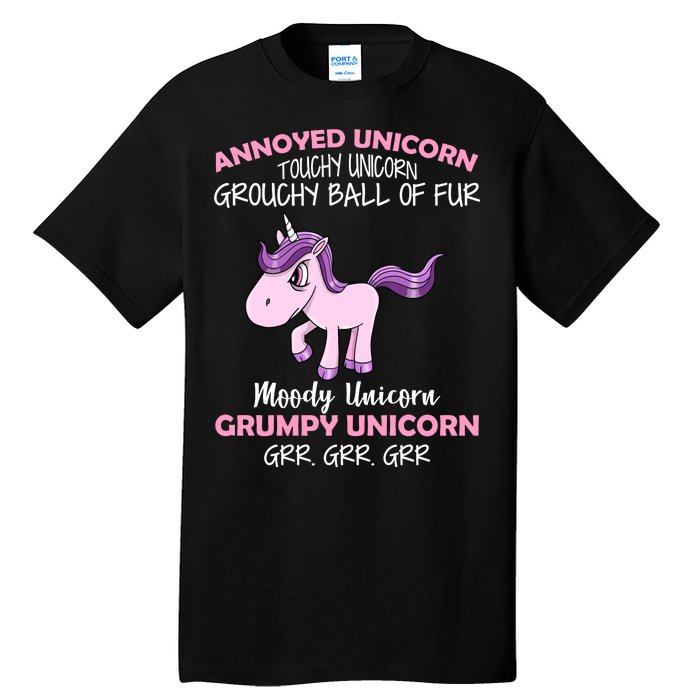 Annoyed Unicorn Funny Tall T-Shirt