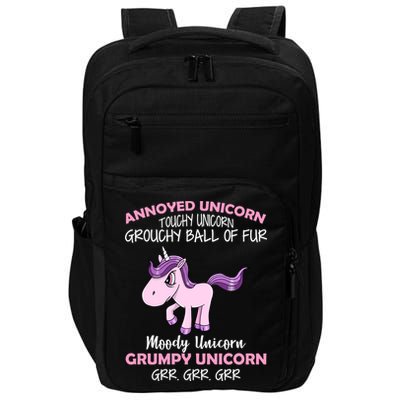 Annoyed Unicorn Funny Impact Tech Backpack