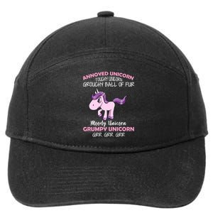 Annoyed Unicorn Funny 7-Panel Snapback Hat