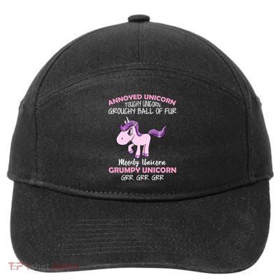 Annoyed Unicorn Funny 7-Panel Snapback Hat