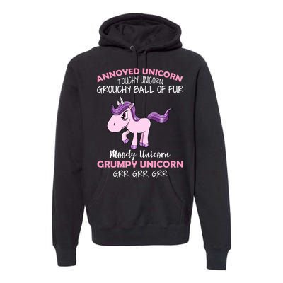 Annoyed Unicorn Funny Premium Hoodie