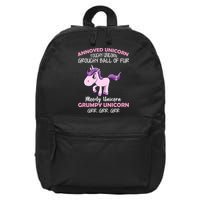 Annoyed Unicorn Funny 16 in Basic Backpack