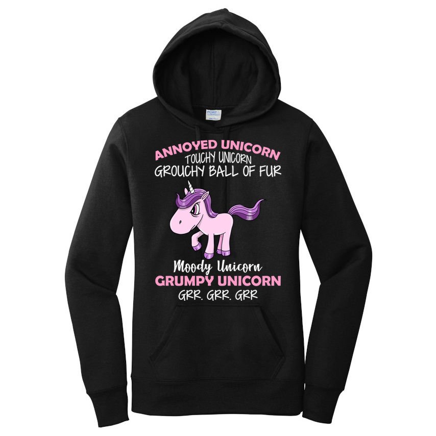 Annoyed Unicorn Funny Women's Pullover Hoodie