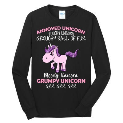 Annoyed Unicorn Funny Tall Long Sleeve T-Shirt