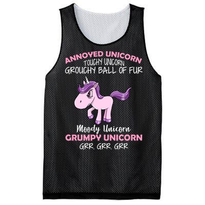 Annoyed Unicorn Funny Mesh Reversible Basketball Jersey Tank