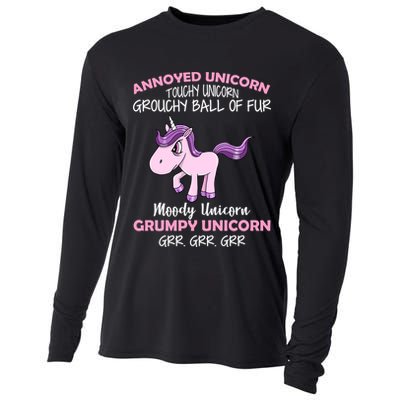 Annoyed Unicorn Funny Cooling Performance Long Sleeve Crew