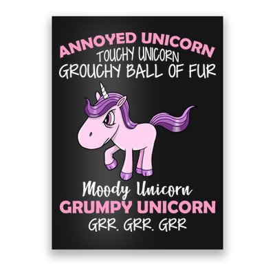Annoyed Unicorn Funny Poster
