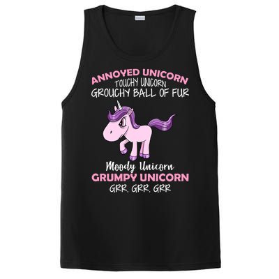 Annoyed Unicorn Funny PosiCharge Competitor Tank