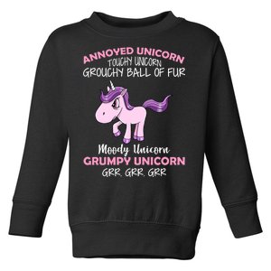 Annoyed Unicorn Funny Toddler Sweatshirt