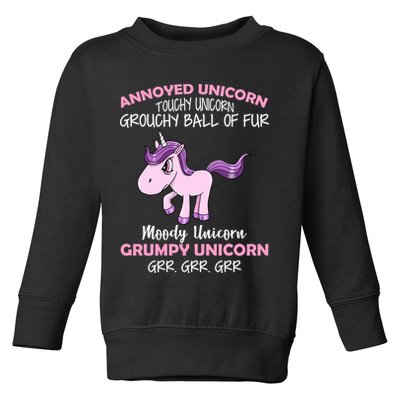 Annoyed Unicorn Funny Toddler Sweatshirt