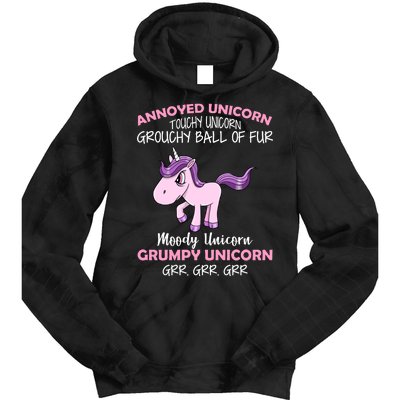 Annoyed Unicorn Funny Tie Dye Hoodie