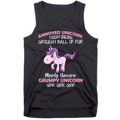 Annoyed Unicorn Funny Tank Top