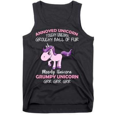 Annoyed Unicorn Funny Tank Top