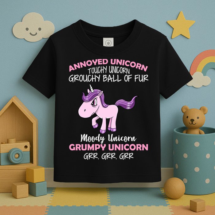 Annoyed Unicorn Funny Toddler T-Shirt