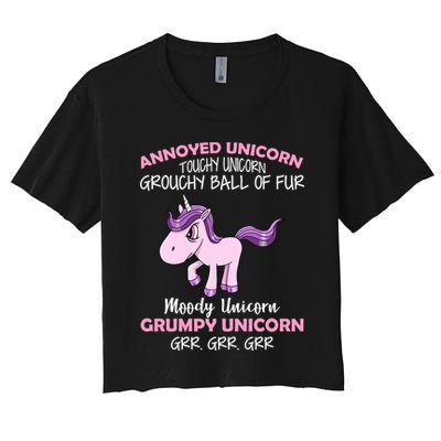 Annoyed Unicorn Funny Crop Top