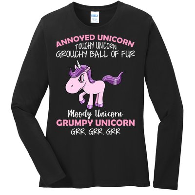 Annoyed Unicorn Funny Ladies Long Sleeve Shirt