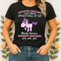 Annoyed Unicorn Funny Womens T-Shirt