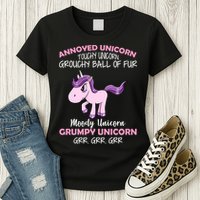 Annoyed Unicorn Funny Womens T-Shirt